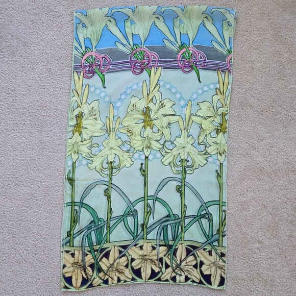 Alphonse Mucha Accessories - Alphonse Mucha Lily Silk Chiffon Scarf